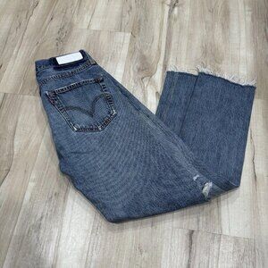 RE/DONE Levis Cropped Raw Hem Jeans‎ Size 25 Made In USA Distressed